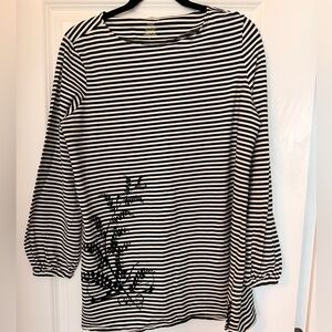 Westbound Black and White Striped Jersey Top